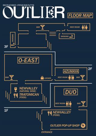 BONOBO主宰のクラブイベント 『OUTLIER (アウトライアー)』 いよいよ来週に迫る!  ●気になるタイムテーブルを発表! ●当日券情報発表! ●会場限定グッズのデザイン公開! 本日よりオンライン受注受付もスタート!