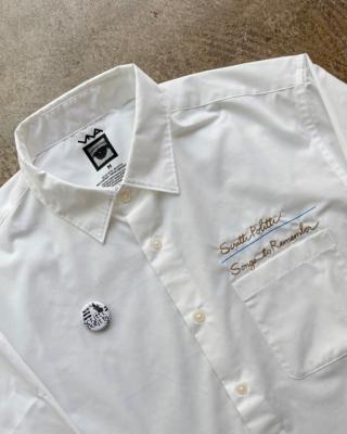 “Songs To Remember” Logo Embroidered Broad Shirt + Pin Badge