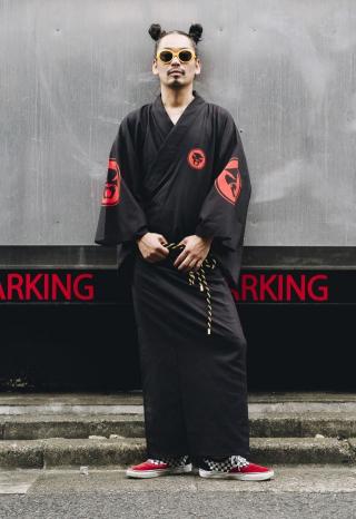 THUNDERCAT YUKATA - BLACK LONG w/logo [数量限定商品]