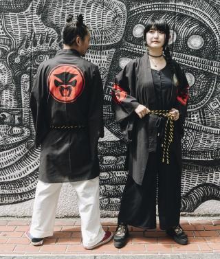 THUNDERCAT YUKATA - BLACK SHORT w/logo[数量限定商品]