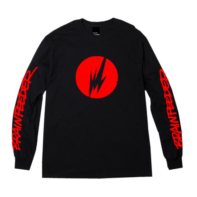 Brainfeeder Red Logo Long Sleeve (Black) [受注生産商品]